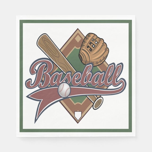 Baseball Party Napkins Serviette (Vorderseite)