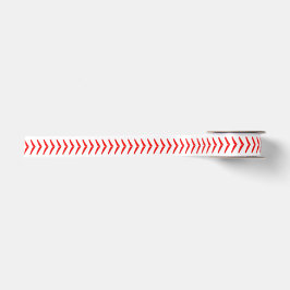 Baseball Party Red Seams Satinband