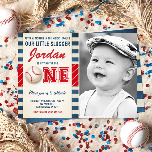 Baseball Party Slugger Rookie Sports Boy Geburtsta Einladung (Von Creator hochgeladen)