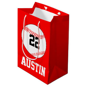Baseball-Party-Spieler-Name, Zahl, Mittlere Geschenktüte