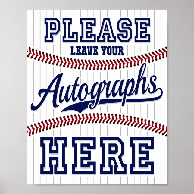 Baseball-Party VERLASSE IHRE AUTOGRAFIEN-signieren Poster (Vorne)