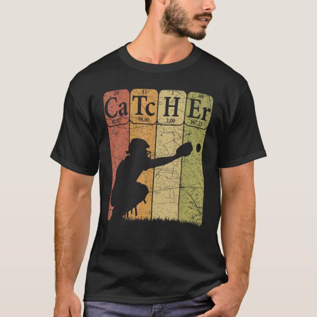 Baseball Periodensystem Elemente Nerd Baseball Kat T-Shirt (Vorderseite)