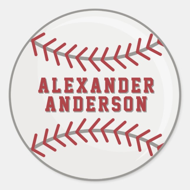 Baseball Personalisieren  Runder Aufkleber (Vorderseite)