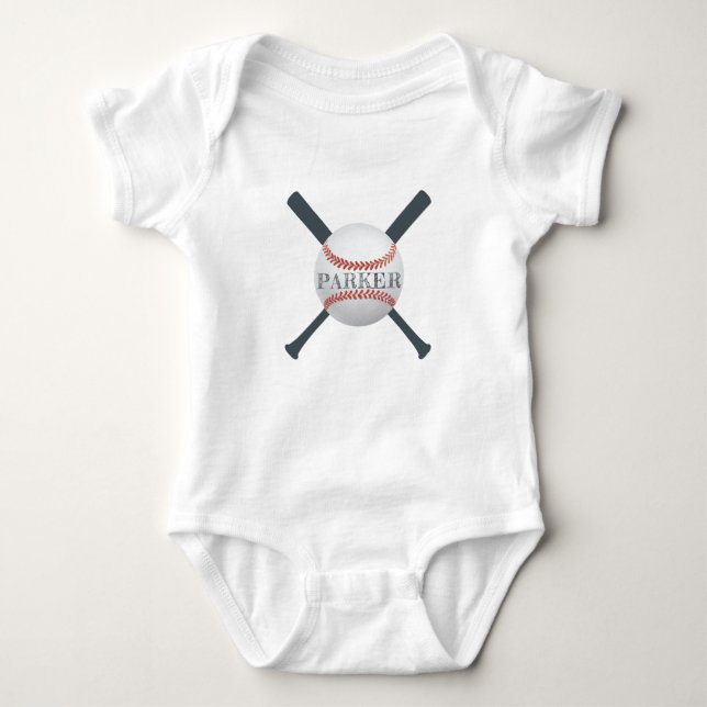 Baseball Personalisiert Baby Strampler (Vorderseite)