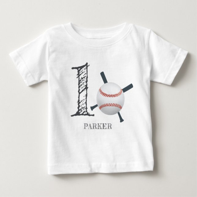 Baseball Personalisiert Baby T-shirt (Vorderseite)