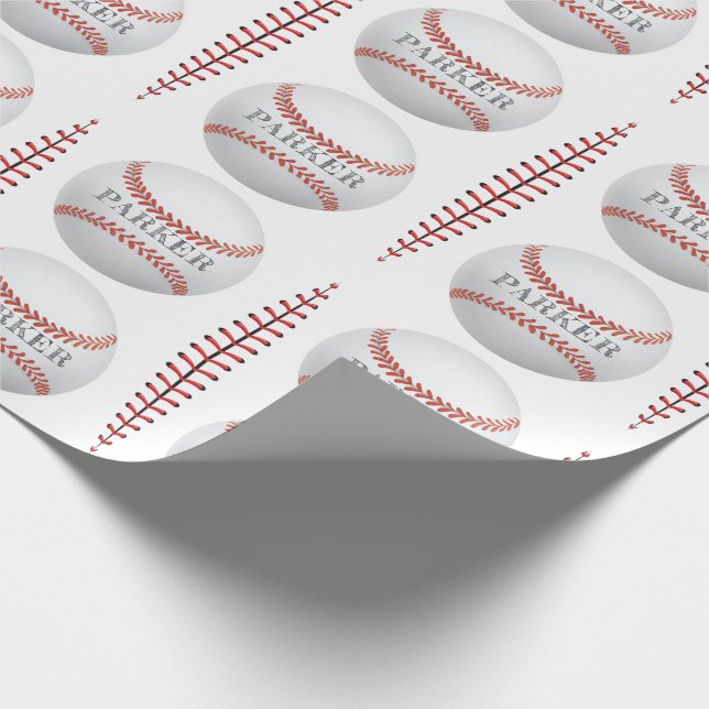 Baseball Personalisiert Geschenkpapier (Ecke)