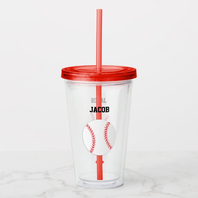 Baseball Personalisiert Kids Acryltrinkbecher (Vorderseite)