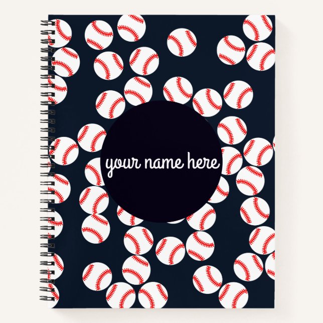 Baseball-Personalisiert-Notebook Notizbuch (Vorderseite)