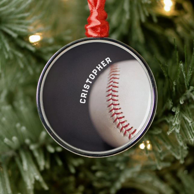 Baseball Personalisiert Ornament Aus Metall (Baum)