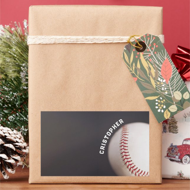 Baseball Personalisiert Rechteckiger Aufkleber (Feiertag)