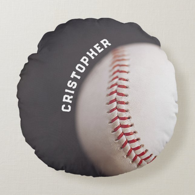 Baseball Personalisiert Rundes Kissen (Vorderseite)