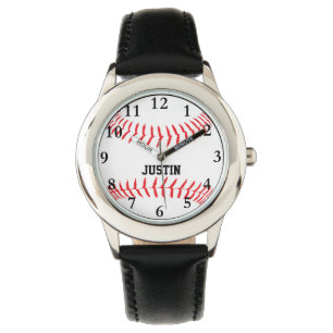 Baseball-personalisierte Namensjungen-Uhr Armbanduhr