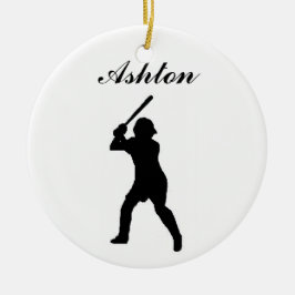 Baseball-personalisierte Weihnachtsverzierung Keramikornament