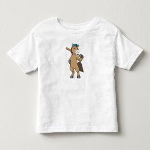 Baseball-Pferd mit Baseballschläger Kleinkind T-shirt