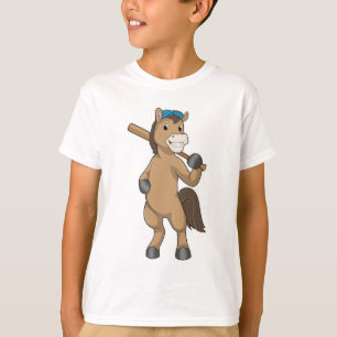 Baseball-Pferd mit Baseballschläger T-Shirt