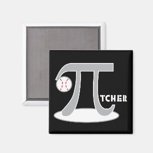 Baseball Pi-tcher - Funny Pi Magnet - Pi Day Gift