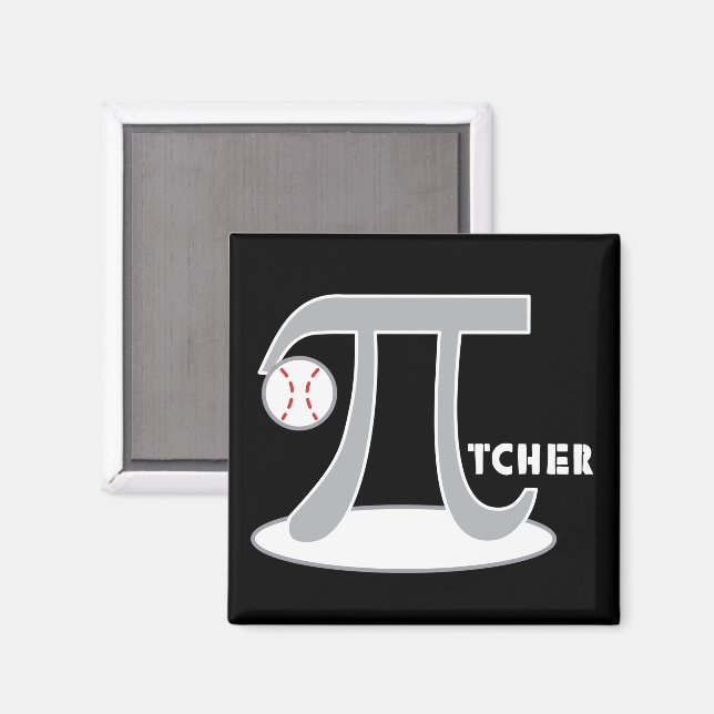 Baseball Pi-tcher - Funny Pi Magnet - Pi Day Gift (Vorderseite/Rückseite)
