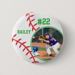 Baseball Pin Name Aufdruck Trikotnummer Foto Butto Button