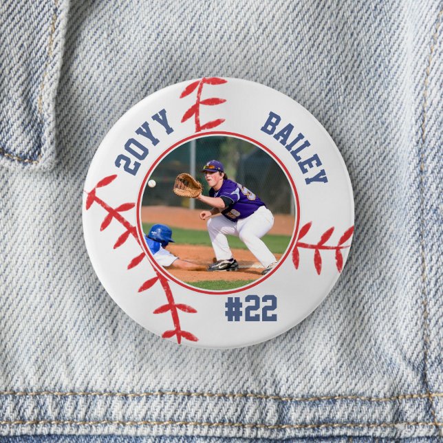 Baseball Pin Name Trikotnummer Jahr Foto Button (Von Creator hochgeladen)