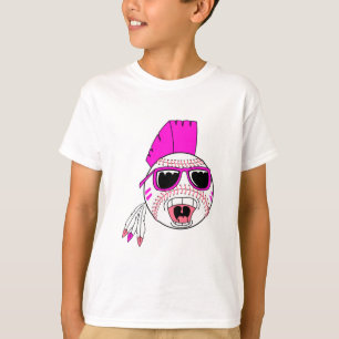 Baseball Pink Girl Punk Vektorgrafik T-Shirt