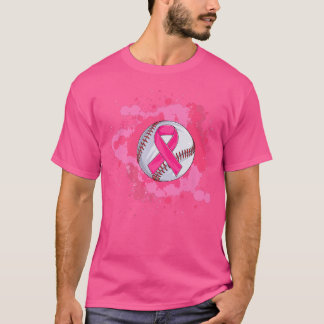 Baseball Pink Ribbon Brustkrebs Bewusstsein T-Shirt