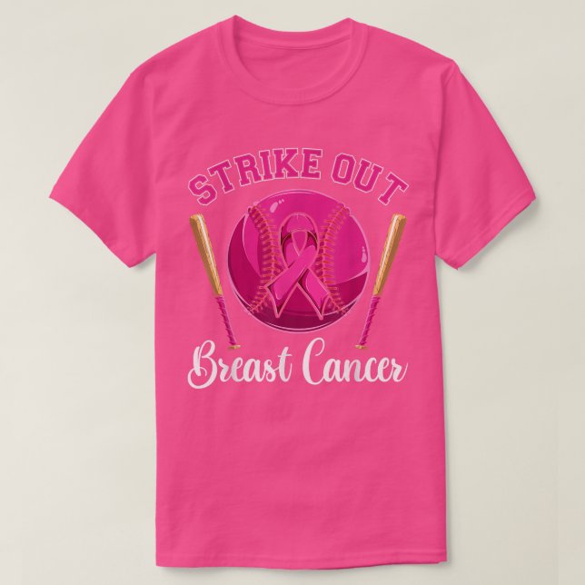 Baseball Pink Ribbon  Men Boys, Strikeout Breast C T-Shirt (Design vorne)