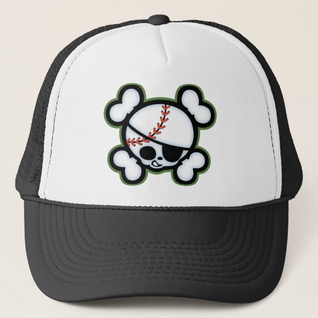 Baseball-Pirat - Kinder Truckerkappe (Vorderseite)