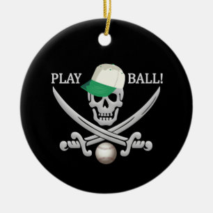Baseball Pirate-Ornament Keramikornament