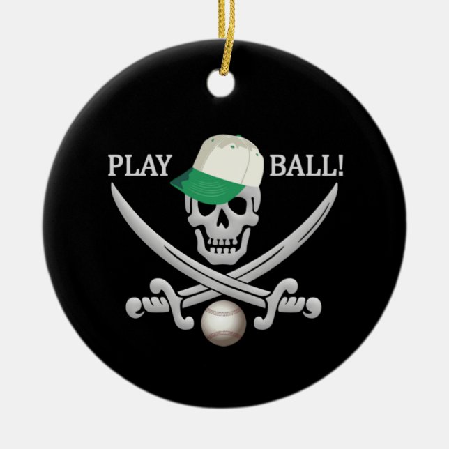 Baseball Pirate-Ornament Keramikornament (Vorne)