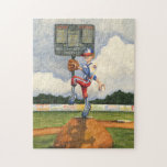 Baseball Pitcher auf dem Berg von Jay Throckmorton<br><div class="desc">Ist es eine Kurve oder ein Regler? Was auch immer es ist, in diesem phantastischen Stück von Jay Throckmorton kommt direkt auf Sie zu. Ein Baseballpitcher bedient den Hund und rollt sich, um einen Wurf auf den Teller zu liefern. Geben Sie das als Geschenk oder hängen Sie es an Ihre...</div>