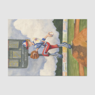 Baseball Pitcher auf dem Berg von Jay Throckmorton Seidenpapier