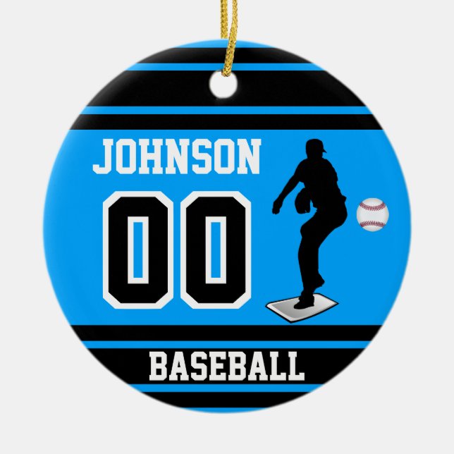 Baseball Pitcher | Erstellen Sie Ihre eigenen Keramik Ornament (Vorne)