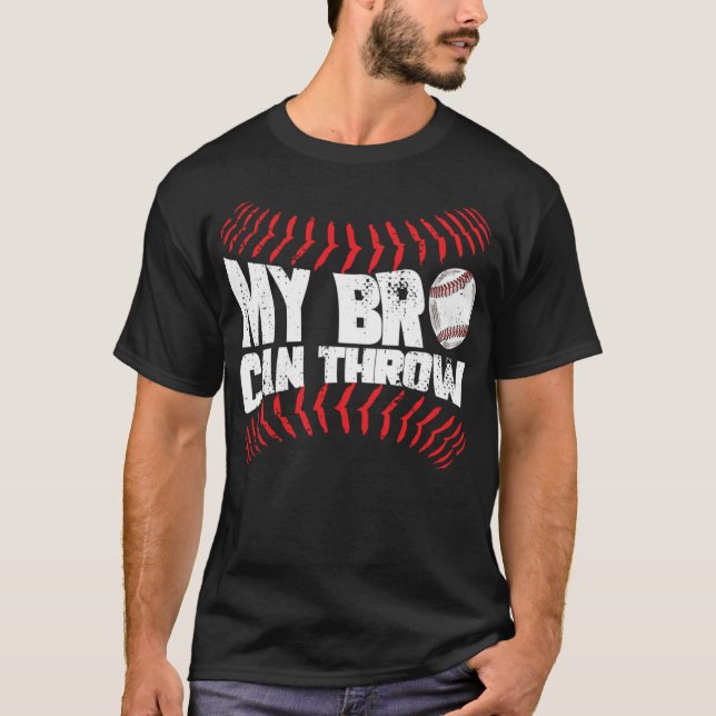 Baseball Pitcher Funny Brother Sister T-Shirt (Vorderseite)