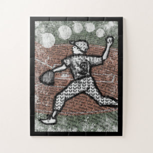 Baseball Pitcher Jigsaw Puzzle Little League Boy