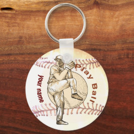 Baseball Pitcher spielen Schlüsselanhänger