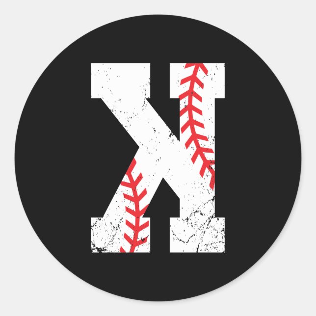 Baseball Pitcher Strikeout K Runder Aufkleber (Vorderseite)