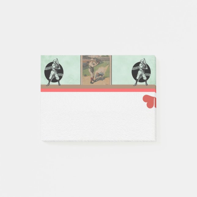Baseball-Plakat Post-it Klebezettel (Vorderseite)