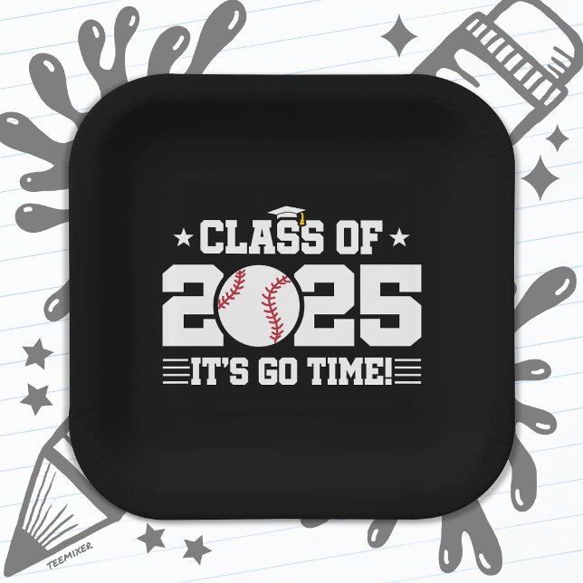 Baseball Player Abschluss Class of 2025 Senior Pappteller (Von Creator hochgeladen)