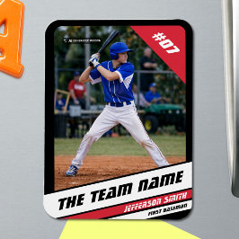 Baseball Player Anpassbar Schwarz Rot Magnet
