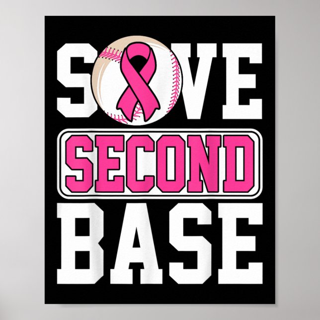 Baseball Player Breast Cancer Awaren der zweiten B Poster (Vorne)
