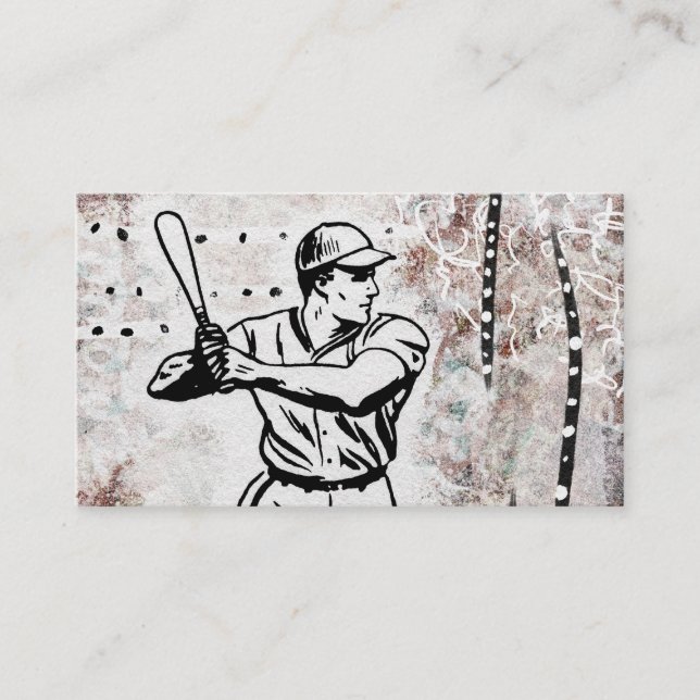 Baseball Player Business Cards - Braun Weiß Visitenkarte (Vorderseite)