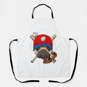 Baseball Player Coach Mops Dog Lover Mops Mama Schürze