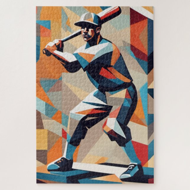 Baseball Player Cubist Jigsaw Puzzle (Vertikal)