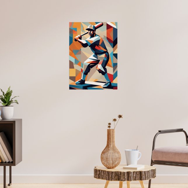 Baseball Player Cubist Poster (Wohnzimmer 3)