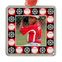 Baseball Player Custom Foto Weihnachtsschneeflocke