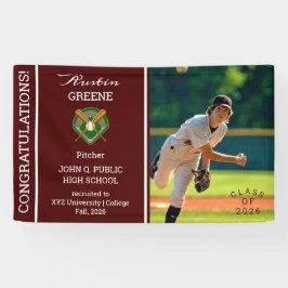 Baseball Player Foto Maroon Abschluss Banner