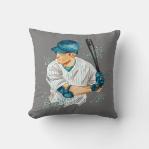 Baseball-Player für Wasserfarben Kissen