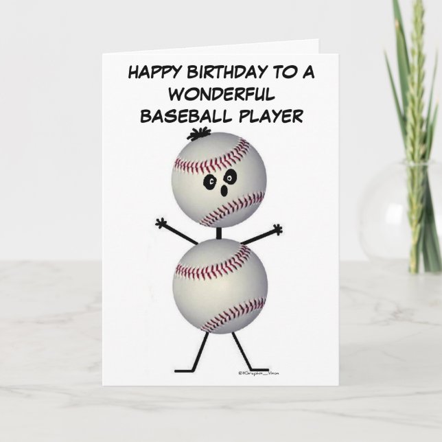 Baseball Player Geburtstag Karte (Vorderseite)