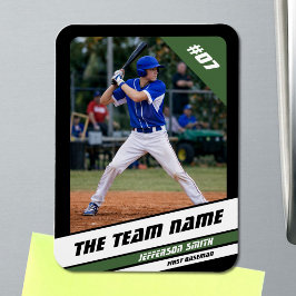 Baseball-Player individuell einstellbar Schwarz Gr Magnet