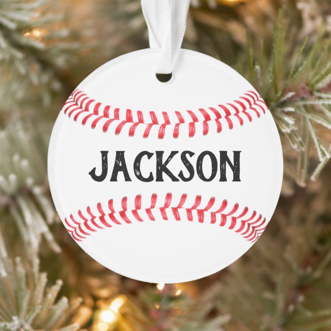 Baseball Player Individuelle Name Personalisiert W Ornament (Baum)